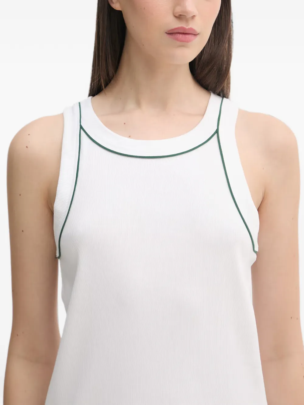 Lacoste Ribgebreide pyjama met contrasterende afwerking Wit