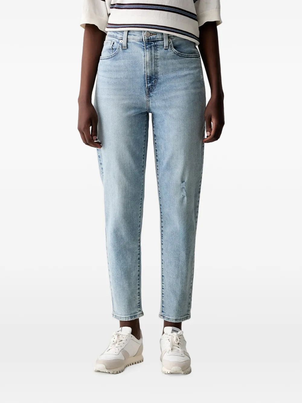 Levi's high-waisted distressed-effect jeans - Blu