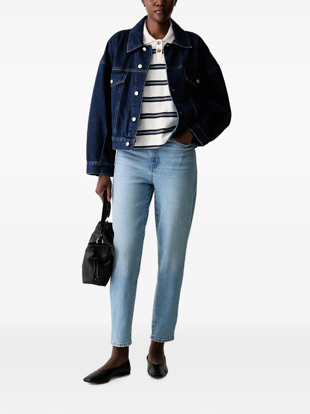 Levi's high-waisted tapered jeans Blauw
