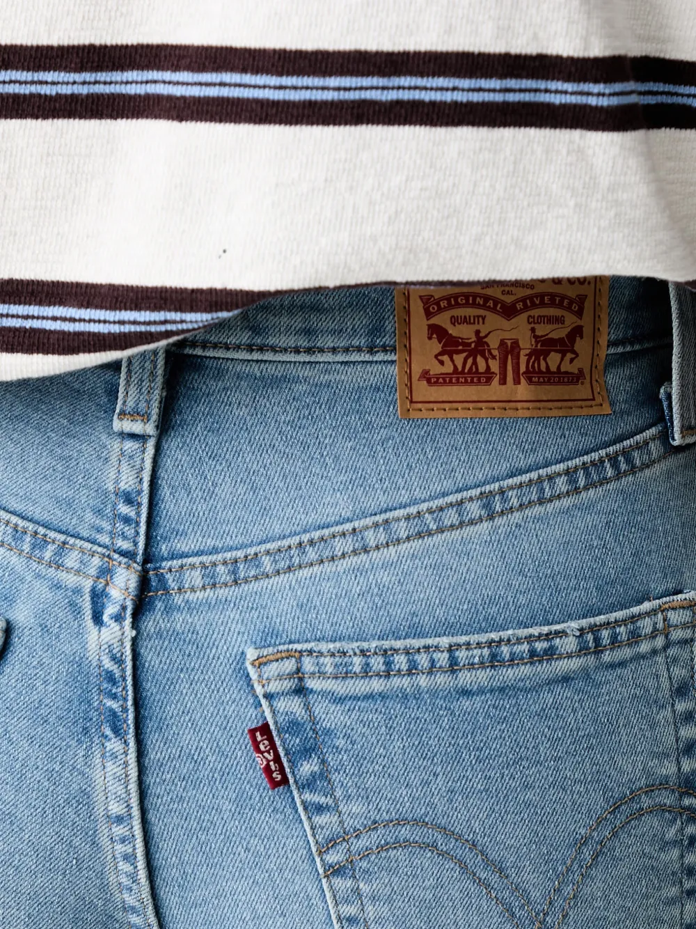 Levi's high-waisted tapered jeans Blauw