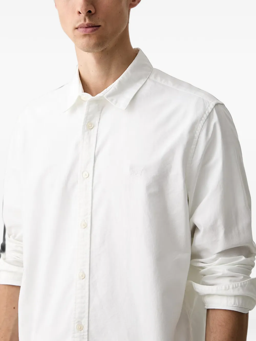 Levi's Battery Housemark logo-embroidered button-down shirt Wit