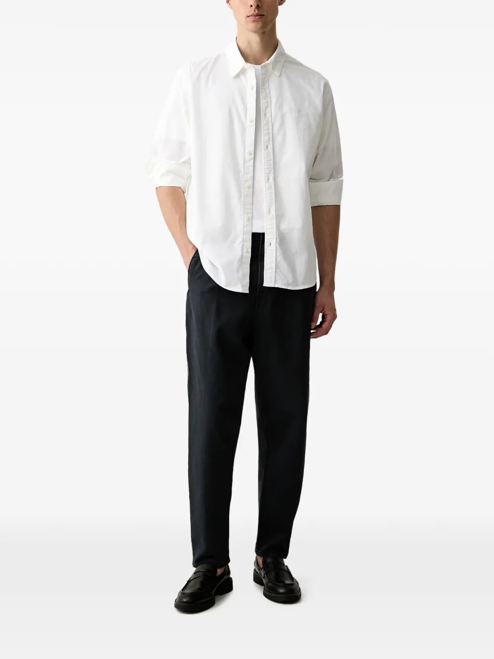 Levi's Battery Housemark logo-embroidered button-down shirt Wit