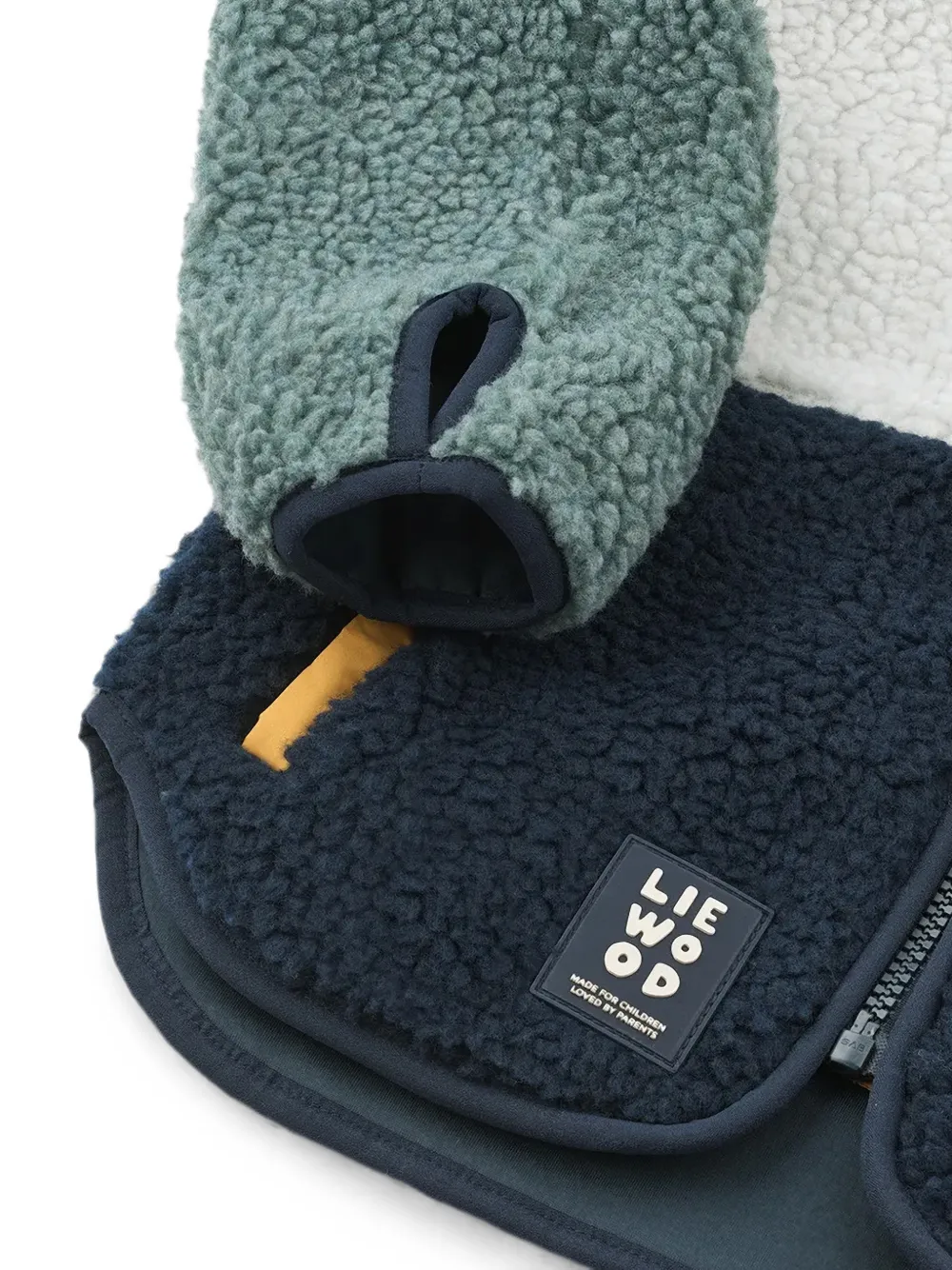 Liewood Sherpa jack met colourblocking Wit