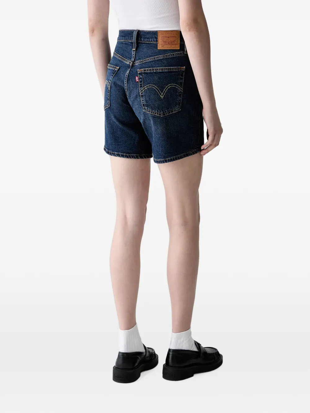 Levi's 501 logo-patch denim shorts Blauw