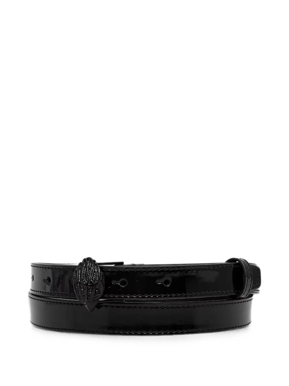 Kurt Geiger Eagle Patent-finish Belt In Black