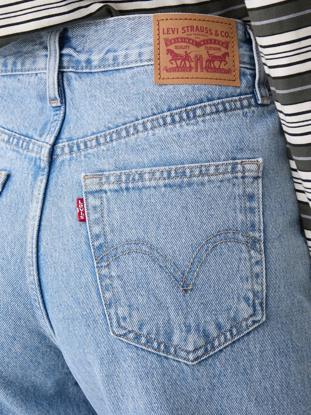 Levi's high-waisted straight-leg jeans Blauw