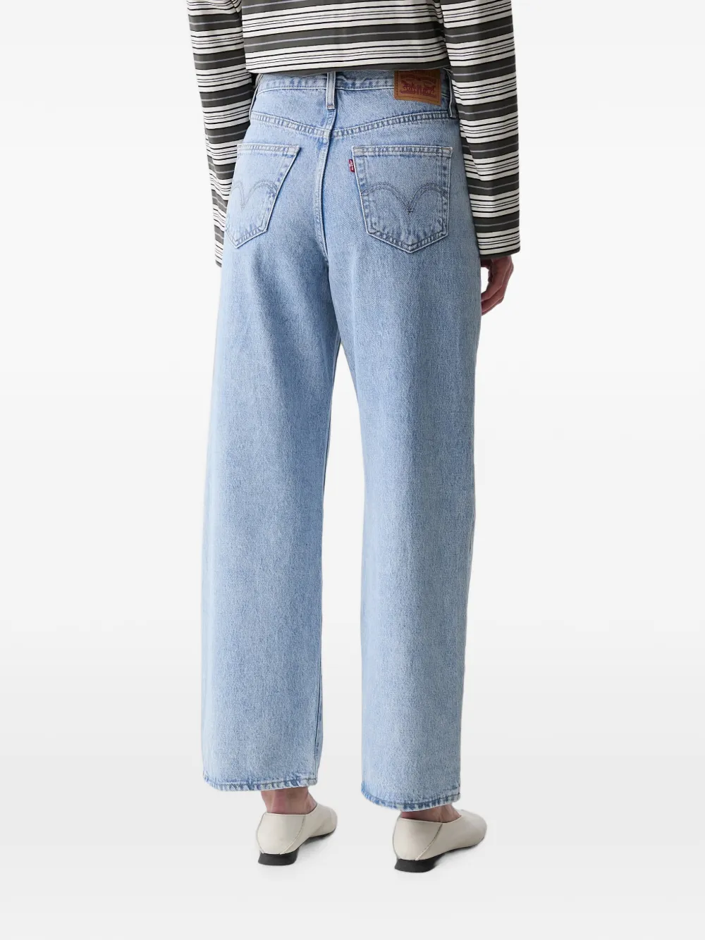 Levi's high-waisted straight-leg jeans Blauw