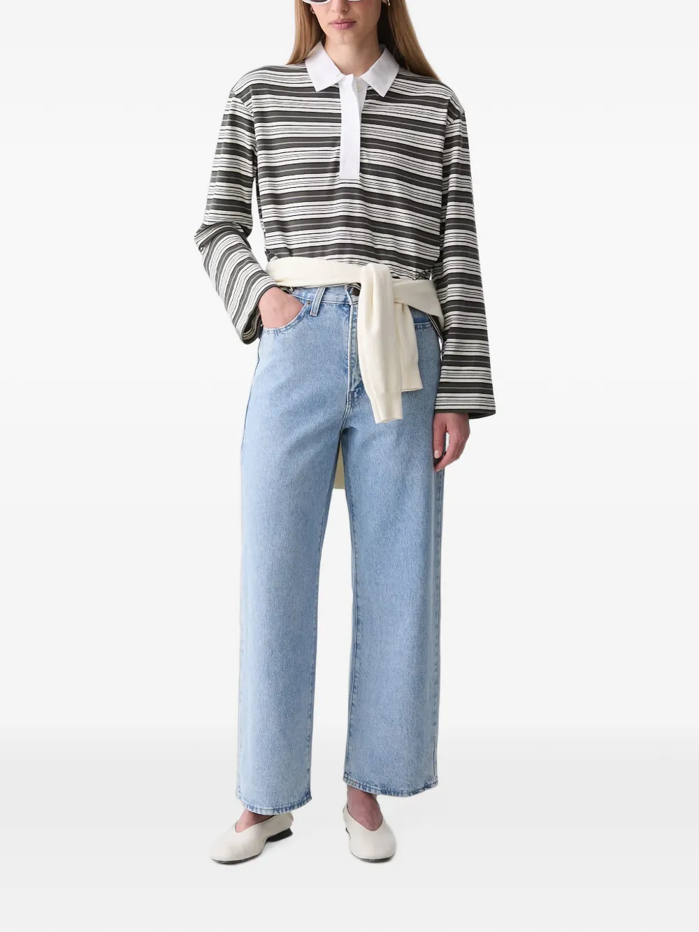 Levi's high-waisted straight-leg jeans Blauw