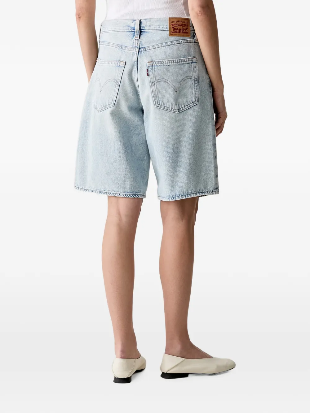Levi's Middy faded-effect denim shorts Blauw