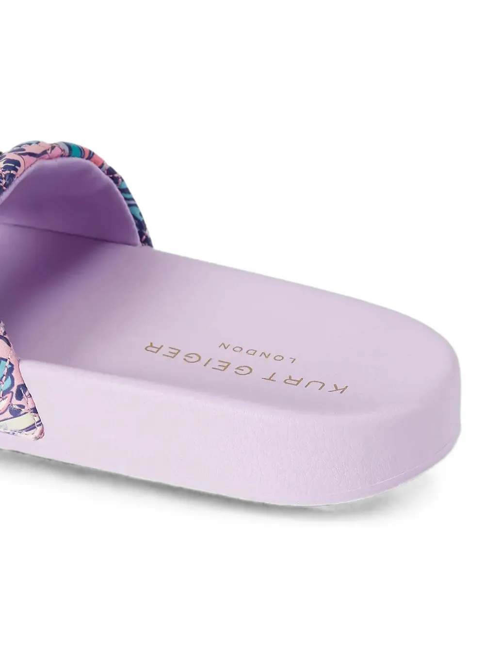 Kurt Geiger London Meena Eagle quilted butterfly-print slides Paars