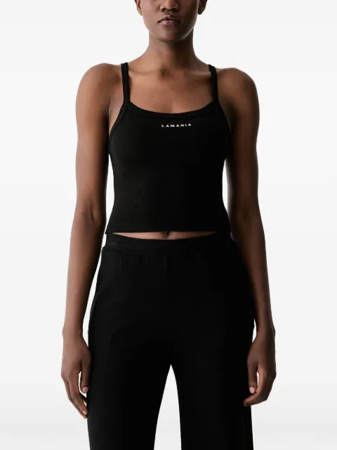 La Mania ribbed-knit logo-print top