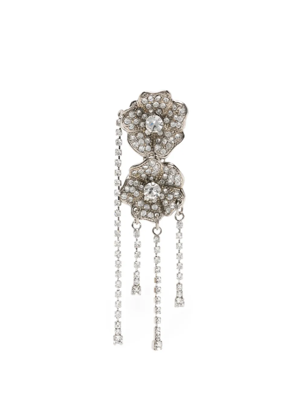 Alessandra Rich crystal-embellished floral-motif earrings - Silber