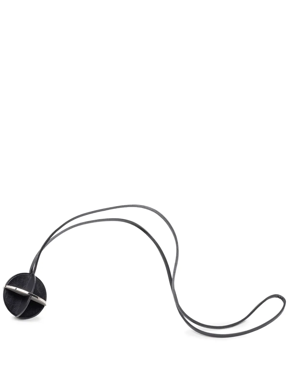 Hermès Pre-Owned 2000-2026 Leather and Brass Zodiac Pendant Necklace costume necklace - Schwarz