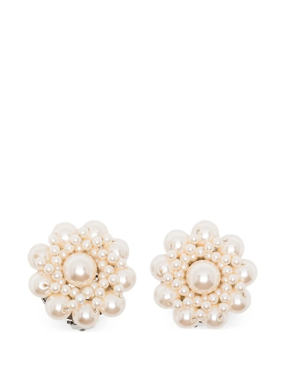Alessandra Rich floral earrings - Nude