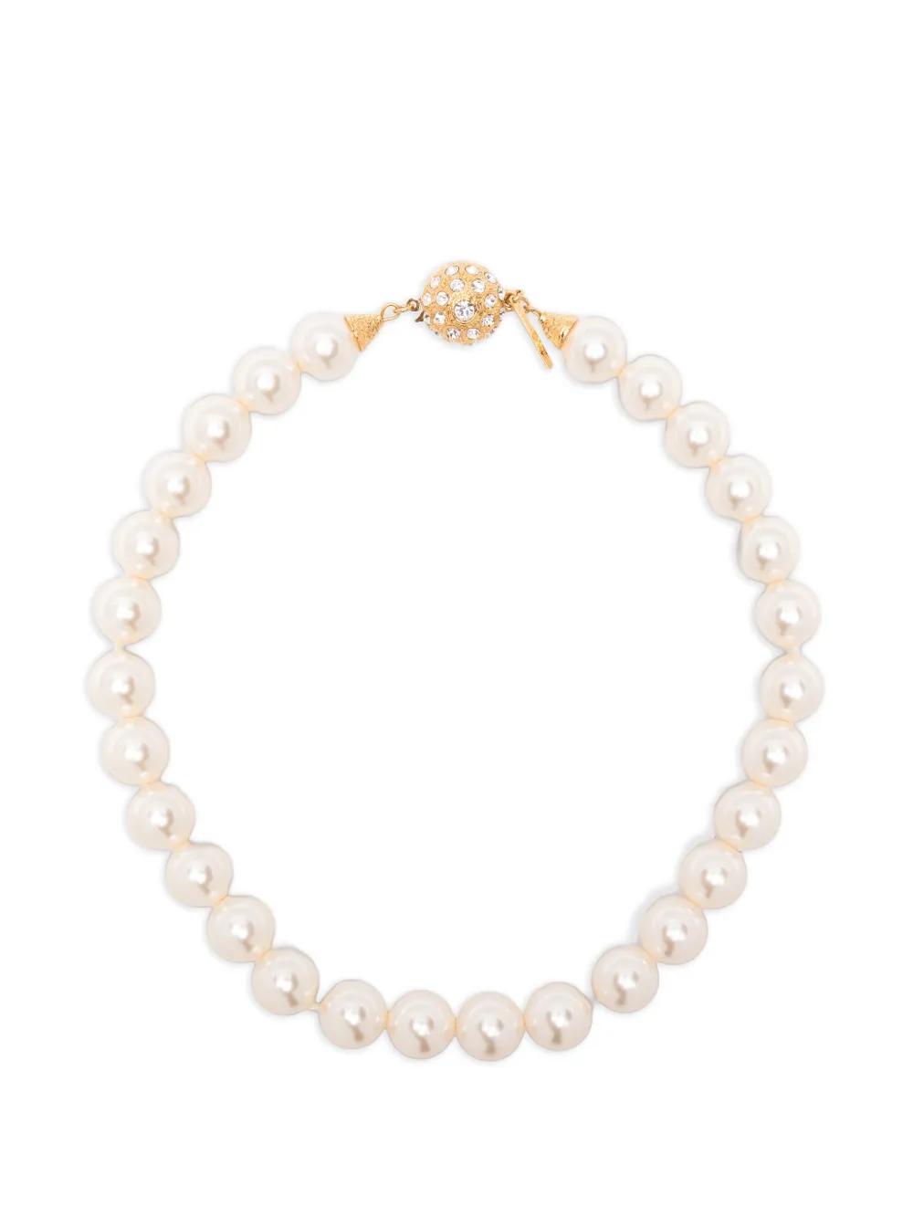 Alessandra Rich logo-engraved necklace - Nude