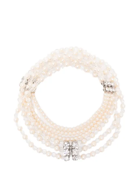 Alessandra Rich triple-strand crystal-embellished necklace