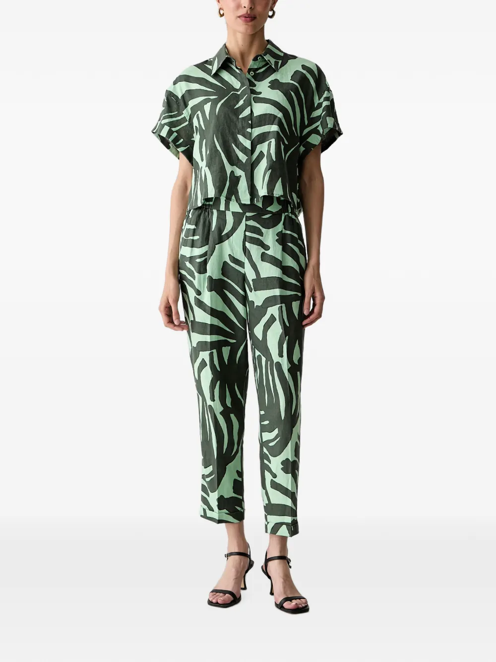 Benetton Broek met abstract patroon Groen