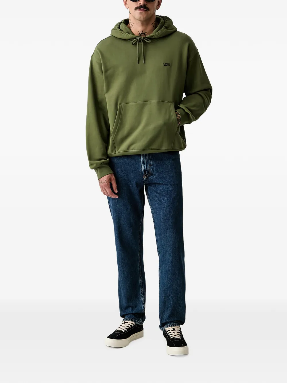 Vans Hoodie met geborduurd logo Groen