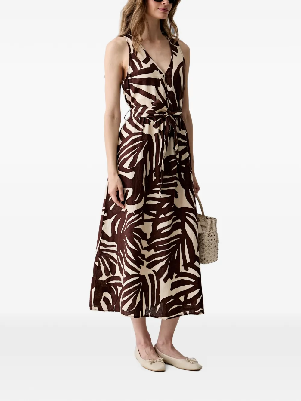 Benetton Jurk met ceintuur Beige