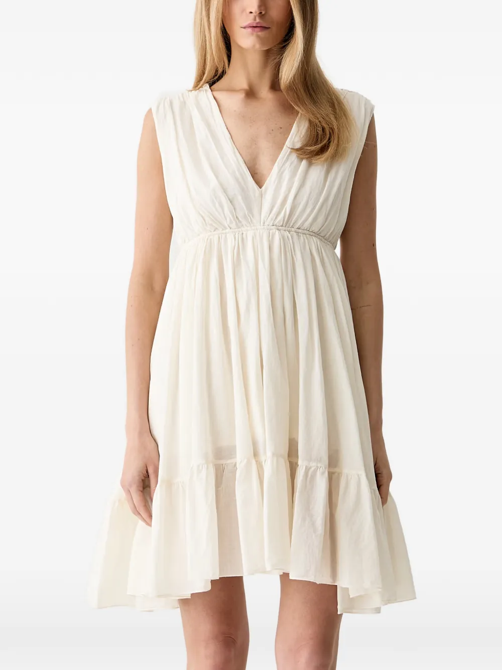 VICOLO braided-detail tiered mini dress