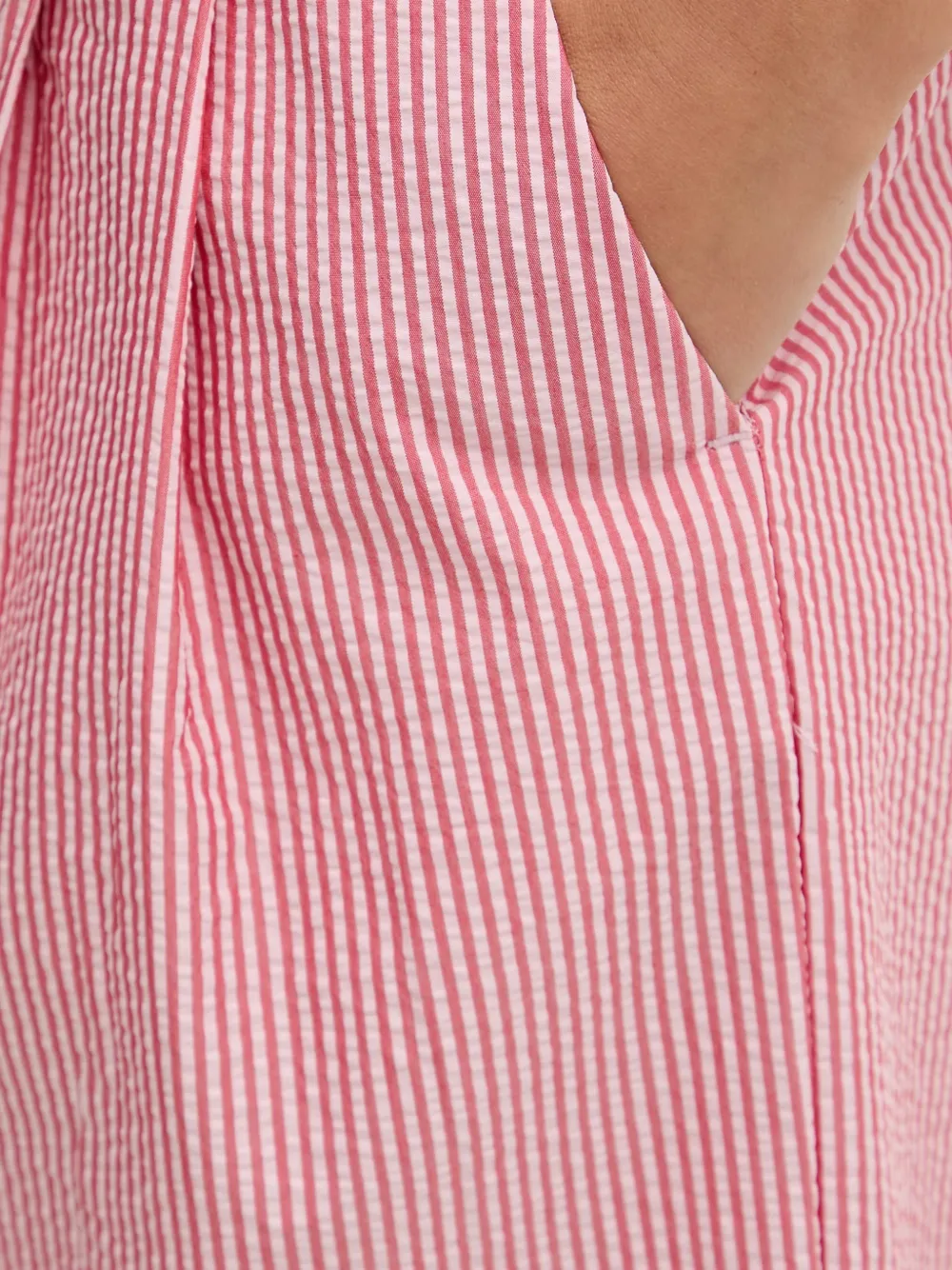 Benetton Gestreepte cropped broek met wijde pijpen Rood