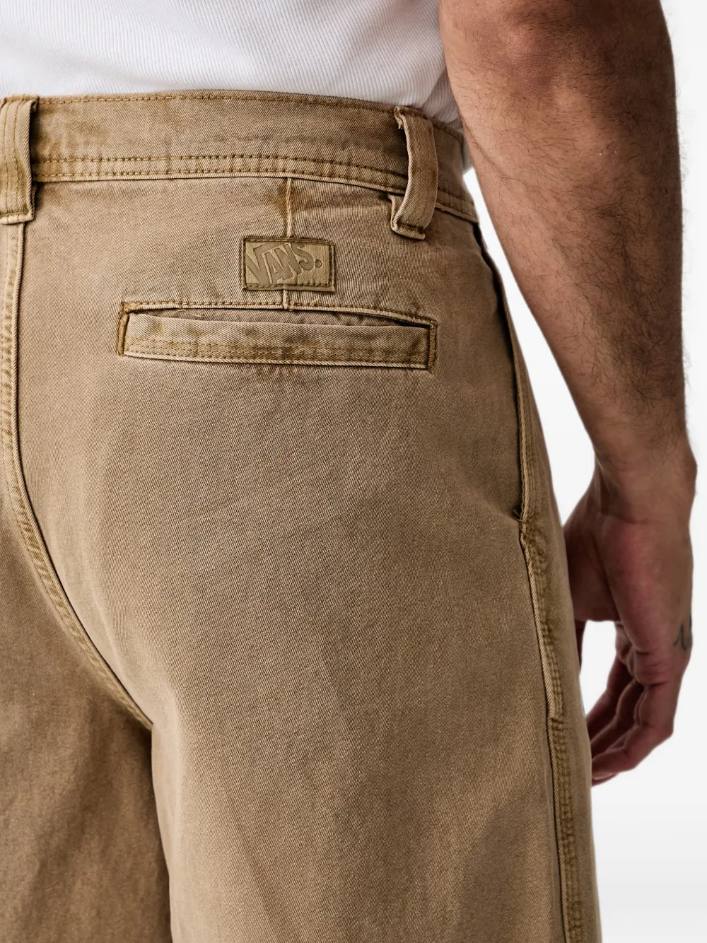 Vans Denim shorts met logopatch Beige