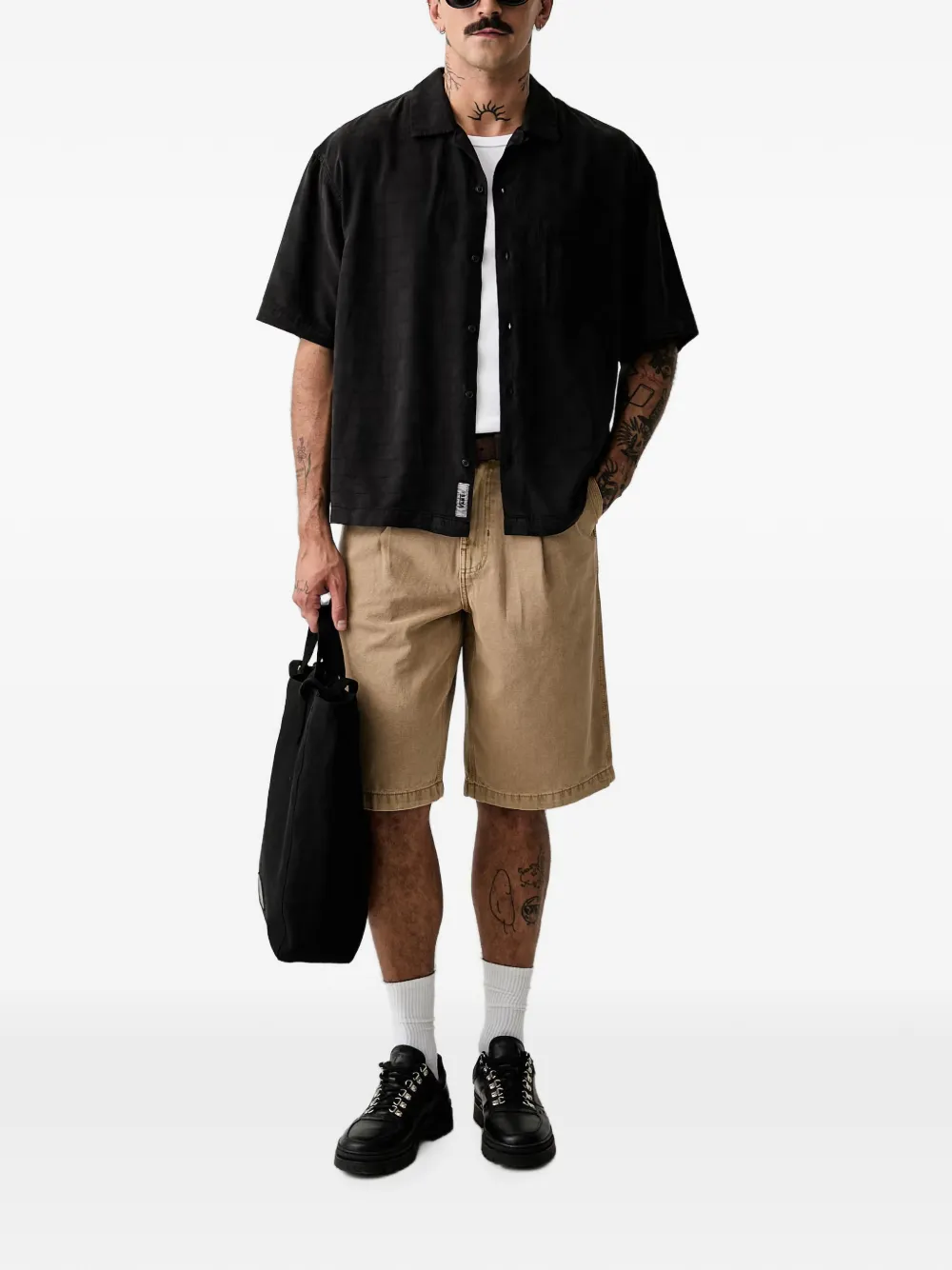 Vans Denim shorts met logopatch Beige