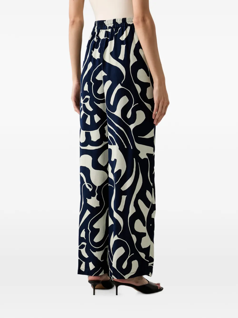 Benetton Broek met wijde pijpen Blauw