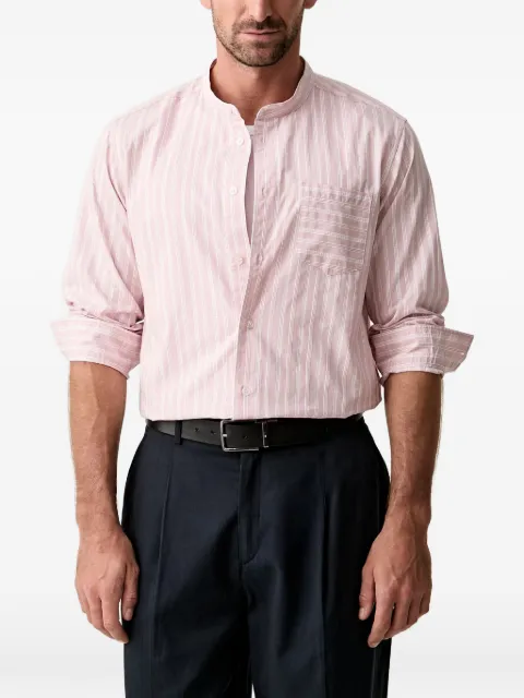 Benetton striped band-collar shirt