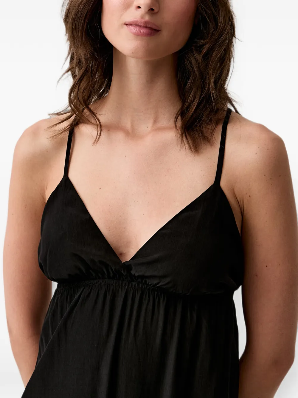 Benetton Mouwloze maxi-dress met gekruiste bandjes Zwart