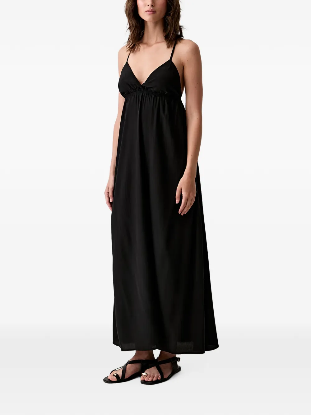 Benetton Mouwloze maxi-dress met gekruiste bandjes Zwart