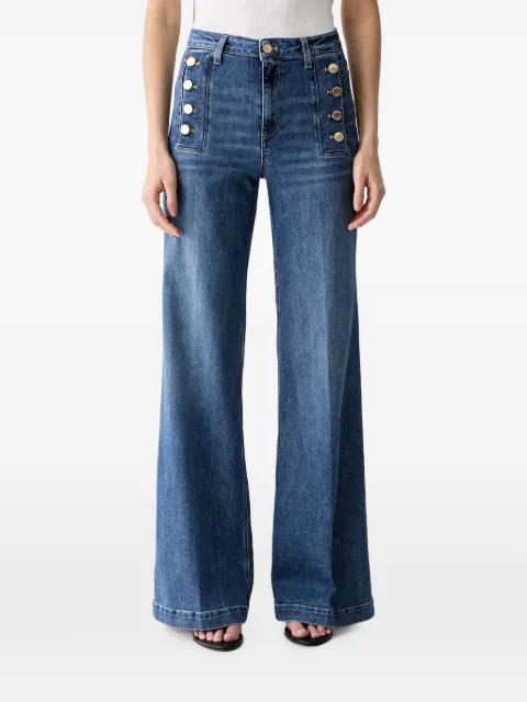 VICOLO button-embellished wide-leg jeans