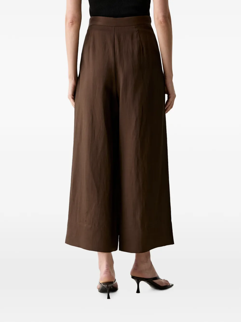 VICOLO Cropped broek met wijde pijpen Bruin