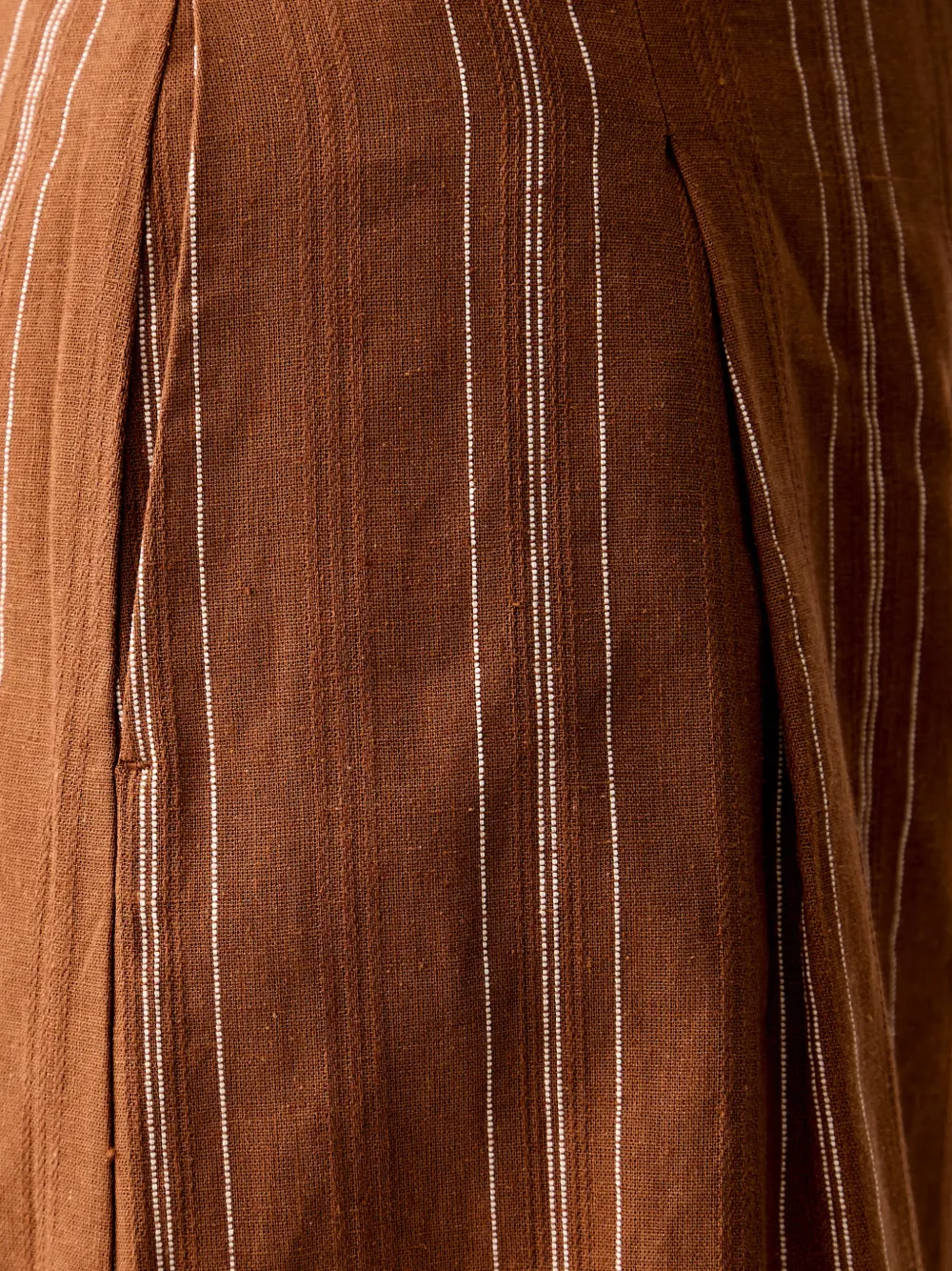 Benetton Cropped palazzobroek met verticale streep Bruin