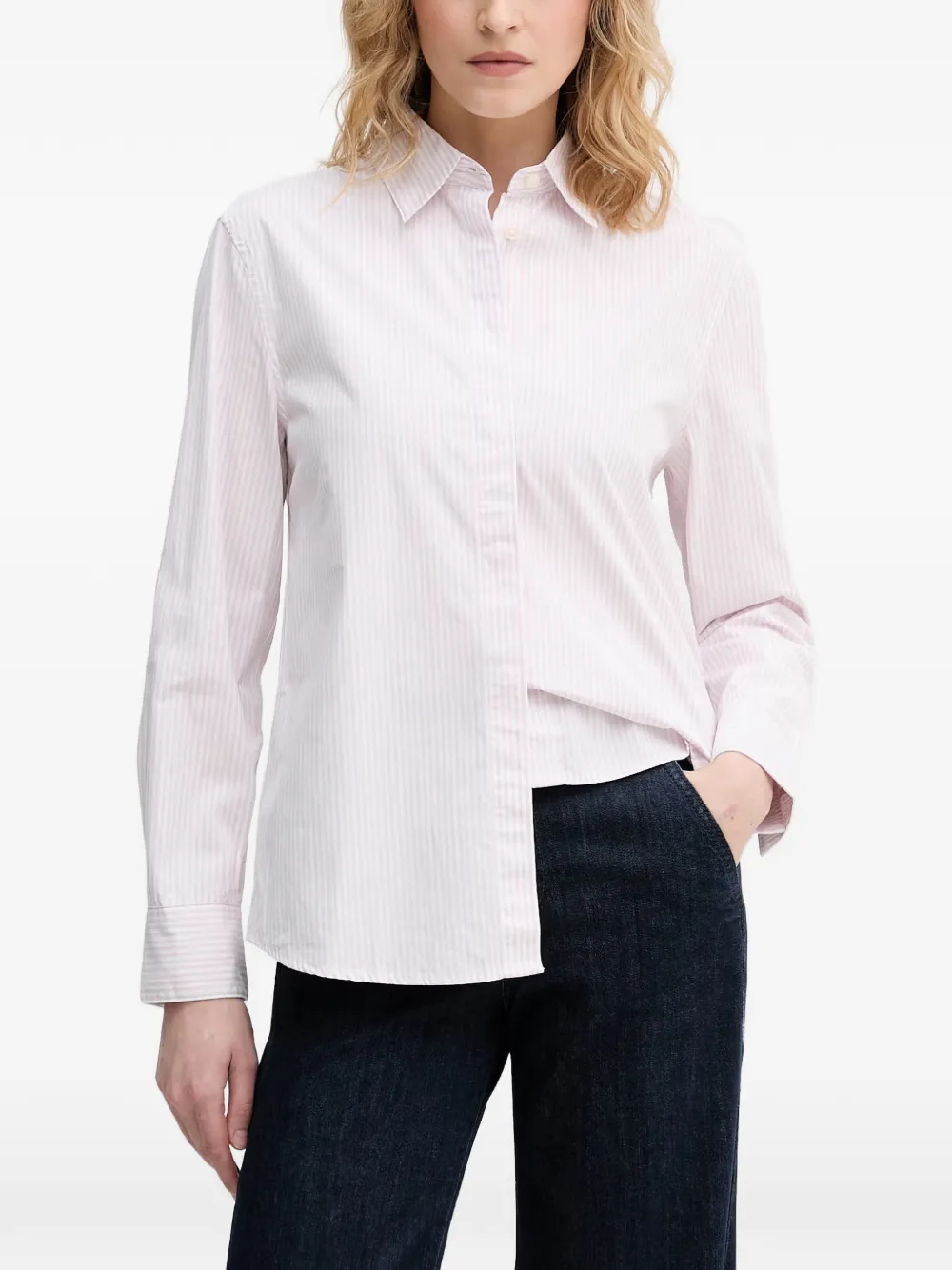 Benetton vertical-stripe long-sleeved shirt - Rosa