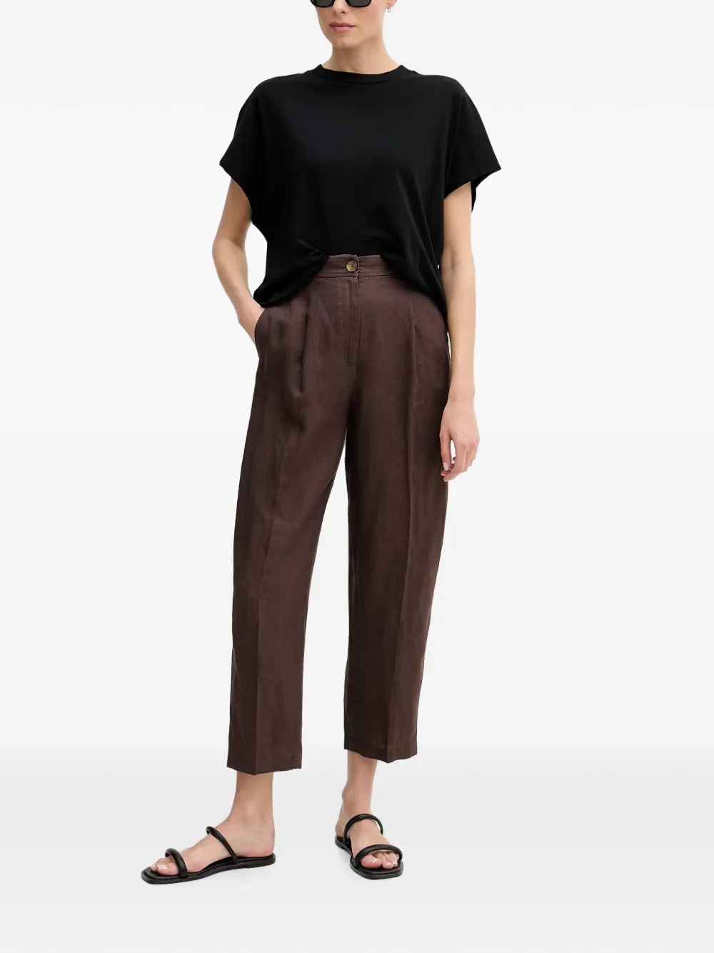 Benetton Straight plooibroek Bruin