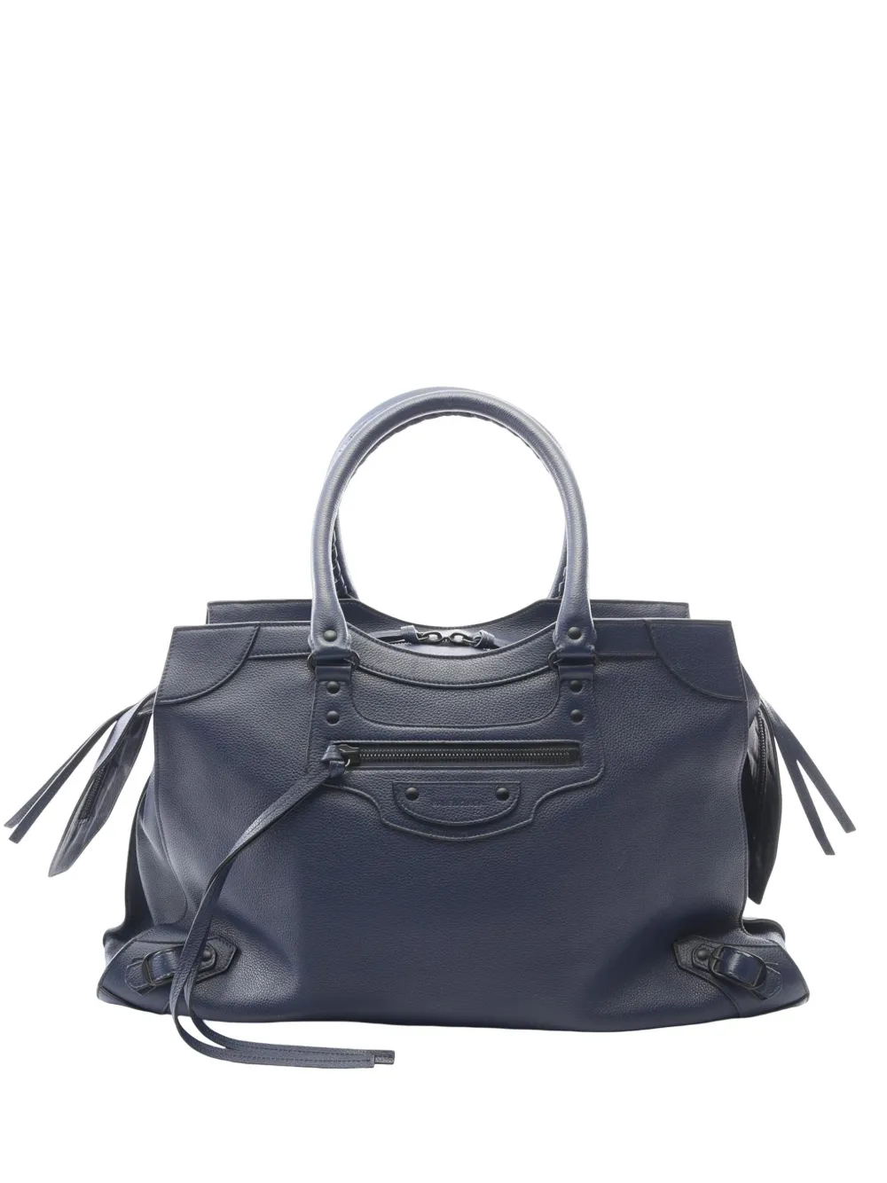 Balenciaga Pre-Owned 2018-2026 Large Grained Calfskin Motocross Neo Classic City satchel - Blau