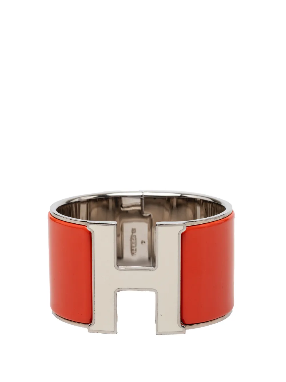 Hermès Pre-Owned 2000-2026 Extra Wide Enamel Clic Clac H Bracelet PM costume bracelet - Orange