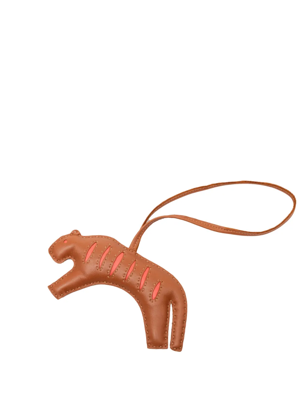 Hermès Pre-Owned 2022 Milo Lambskin Rooroo Bico Tiger Bag Charm key chain - Braun
