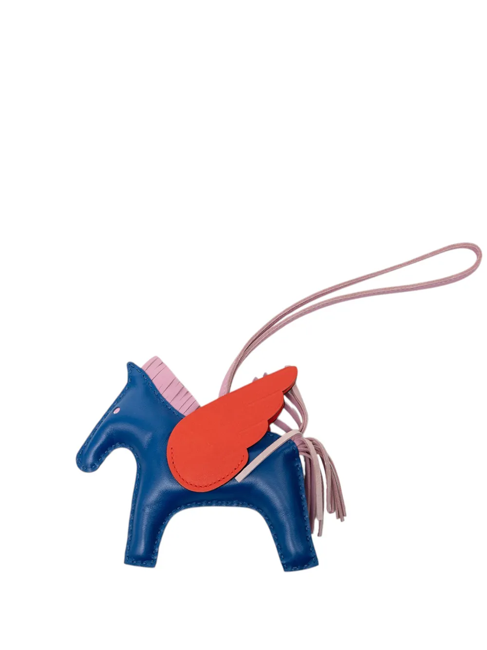 Hermès Pre-Owned 2021 Milo Lambskin and Swift Grigri Rodeo Pegase Bag Charm PM key chain - Blau