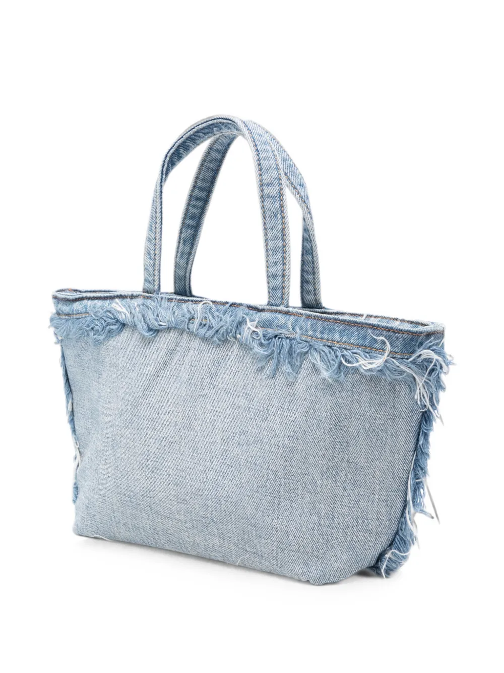 Alexander Wang Kleine denim shopper met gerafelde afwerking Blauw