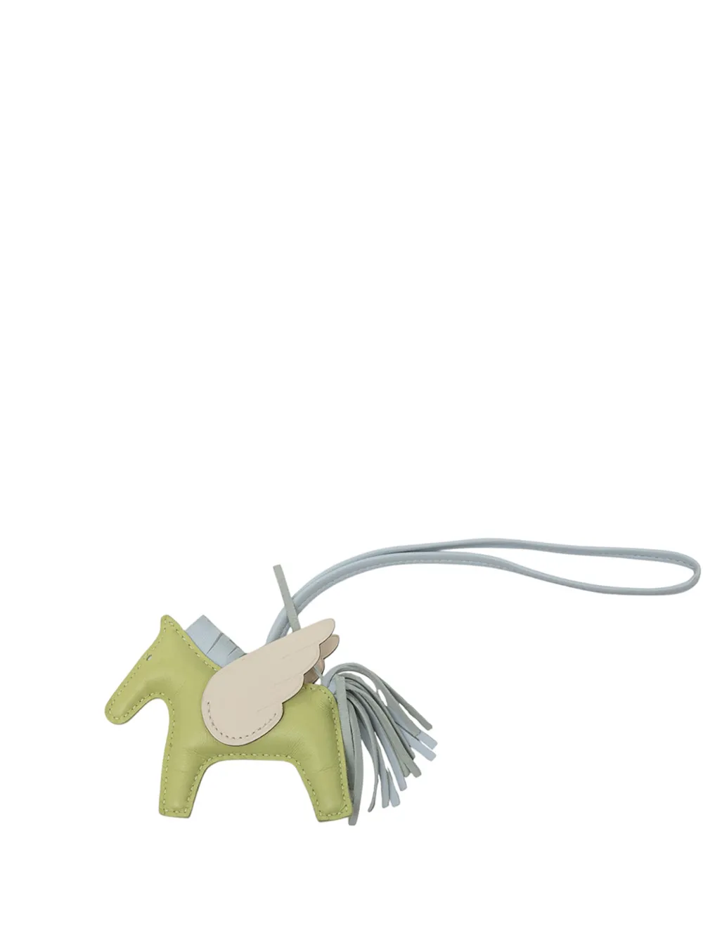 Hermès Pre-Owned 2020 Milo Lambskin and Swift Grigri Rodeo Pegase Bag Charm PM key chain - Verde