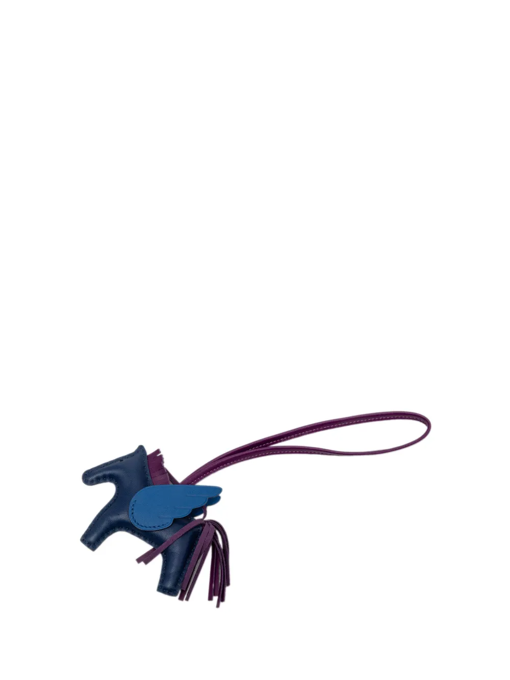 Hermès Pre-Owned 2021 Milo Lambskin and Swift GriGri Rodeo Pegasus Bag Charm PM key chain - Violett