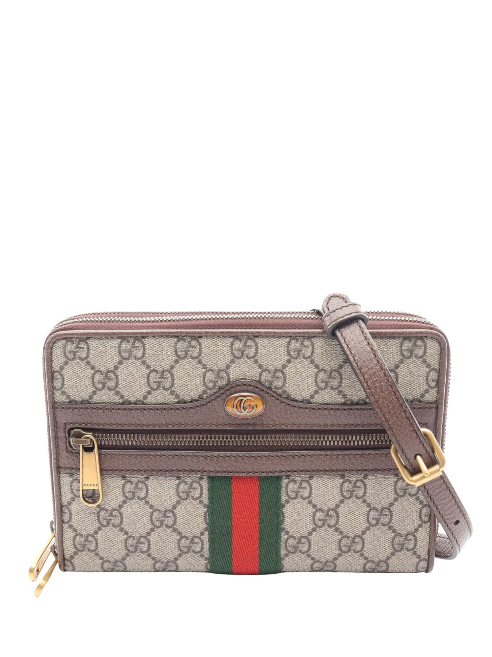 Gucci Pre-Owned 2016-2026 GG Supreme Web Ophidia Wallet On Chain crossbody bag - Toni neutri