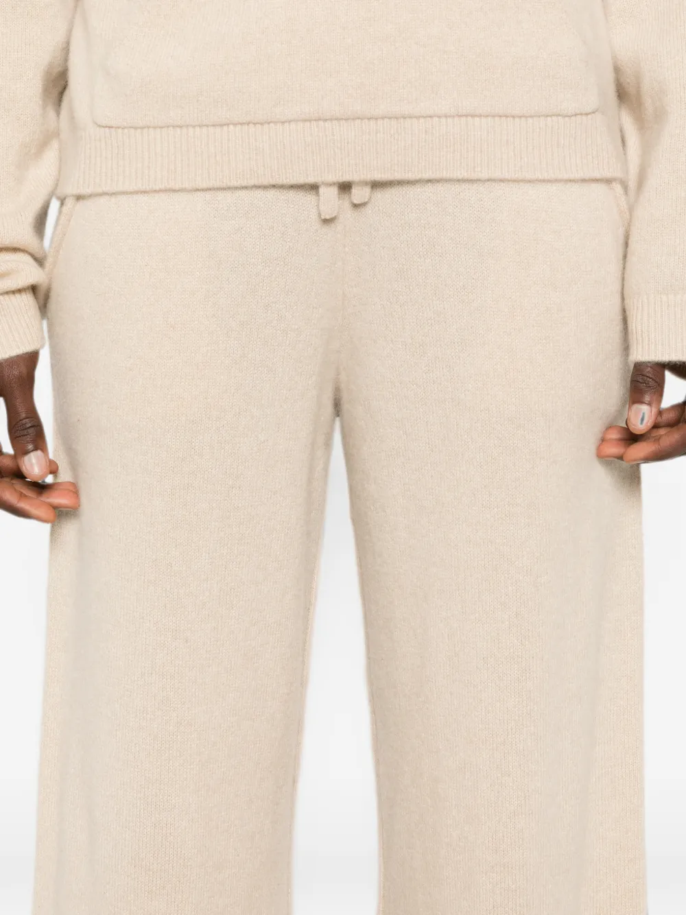 7 For All Mankind Broek met trekkoordtaille en wijde pijpen Beige