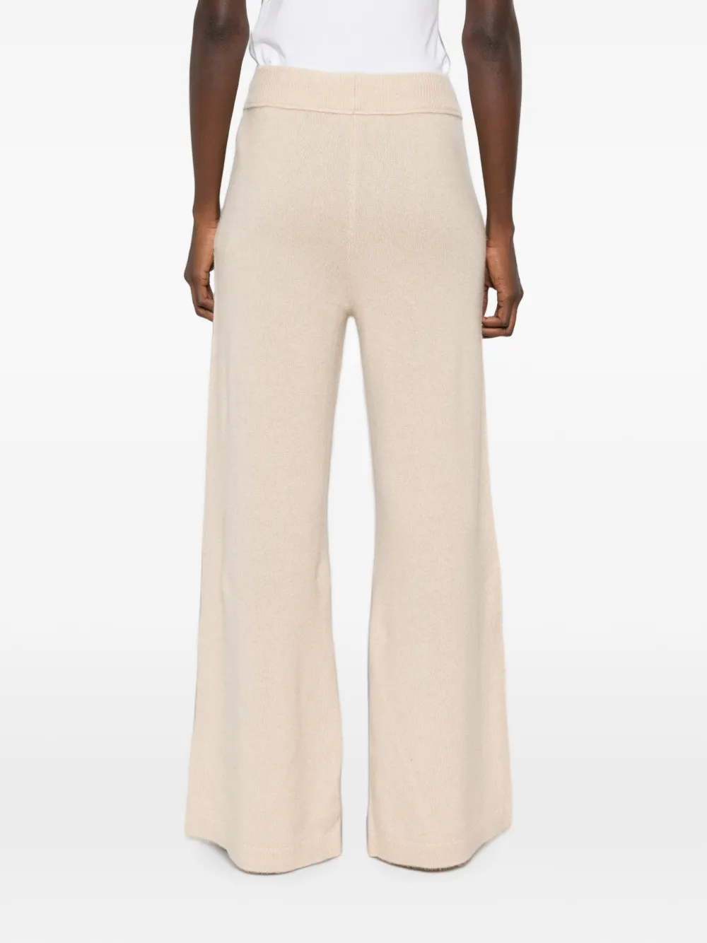 7 For All Mankind Broek met trekkoordtaille en wijde pijpen Beige