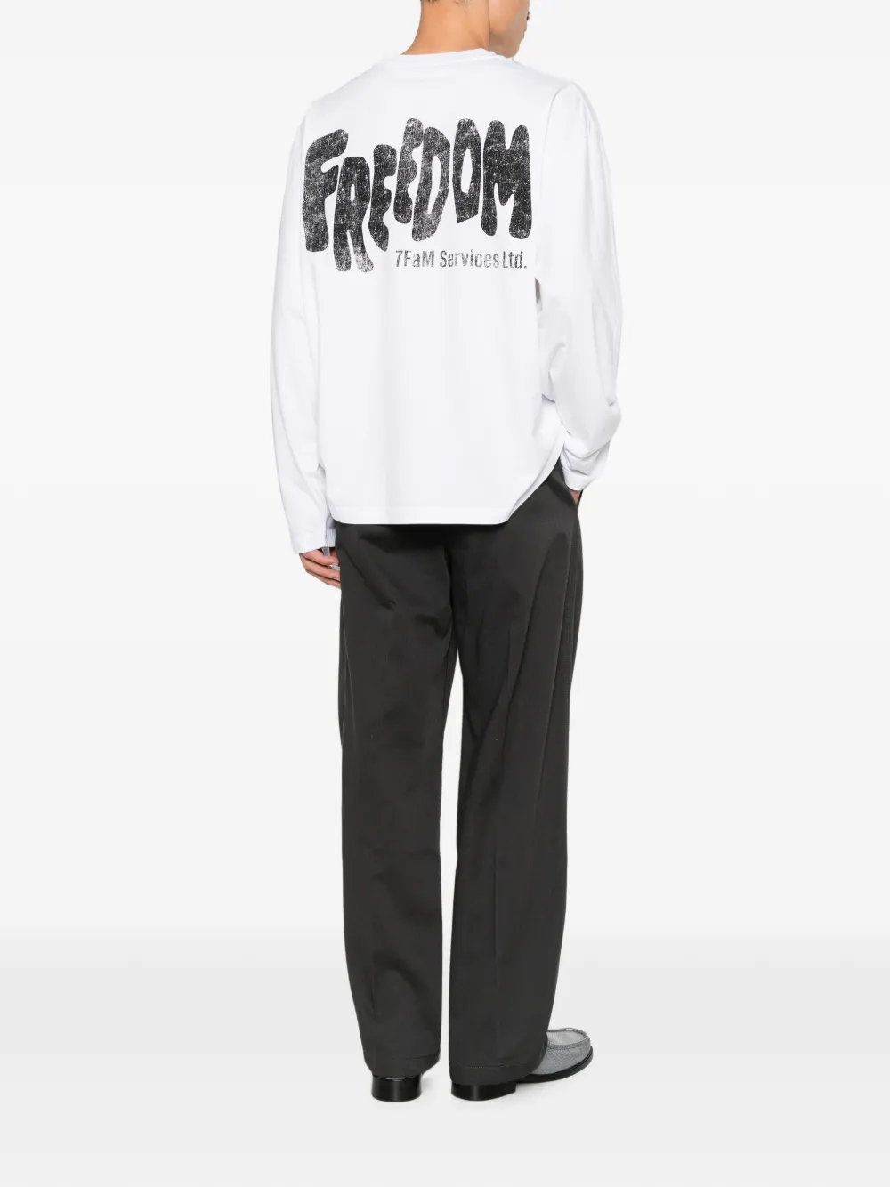 7 For All Mankind T-shirt met print Wit