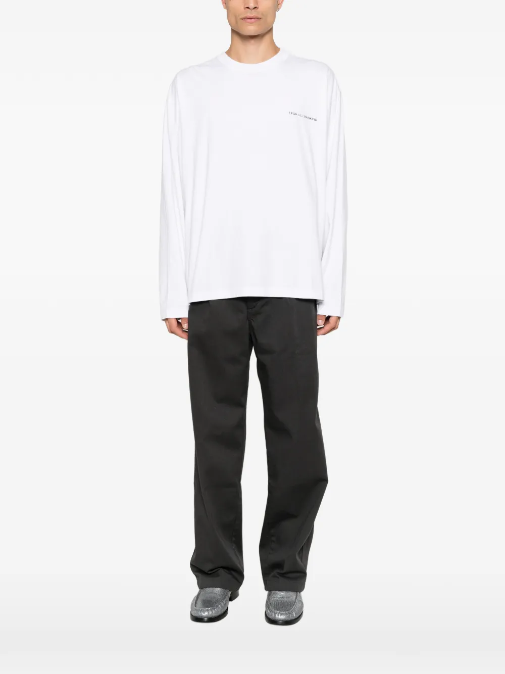 7 For All Mankind T-shirt met print Wit