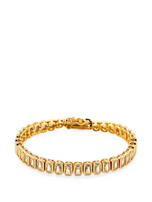 【SWAROVSKI】ゴールドトーン　大粒スクエアビジュー　ブレスレット Swarovski Matrix Tennis ブレスレット | ゴールドトーン | FARFETCH JP