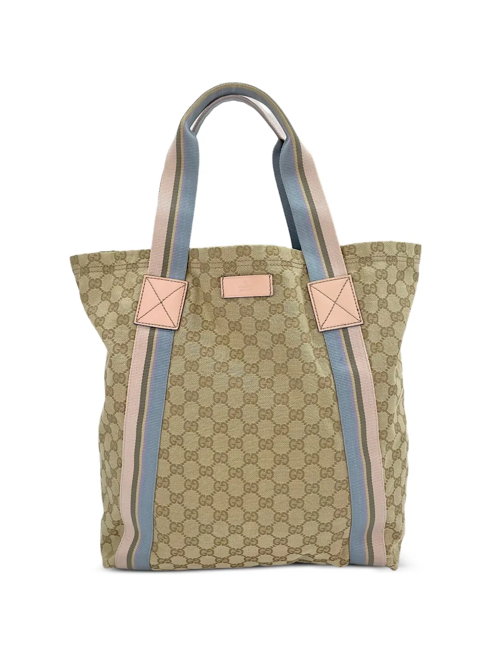 Gucci Pre-Owned 2000s GG Supreme striped tote bag - Nude